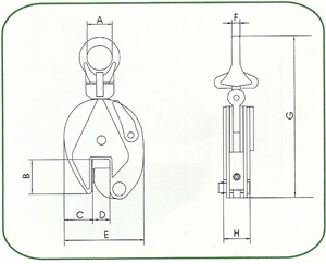 川崎QC-A型鋼板吊鉗結(jié)構(gòu)圖