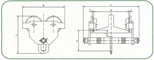 GCT-A型手推工字滑車結(jié)構(gòu)圖