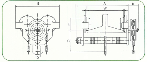VG型手拉工字滑車(chē)結(jié)構(gòu)圖